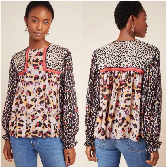 Anthropologie Blank London Joelle leopard top - Picture 3 of 11